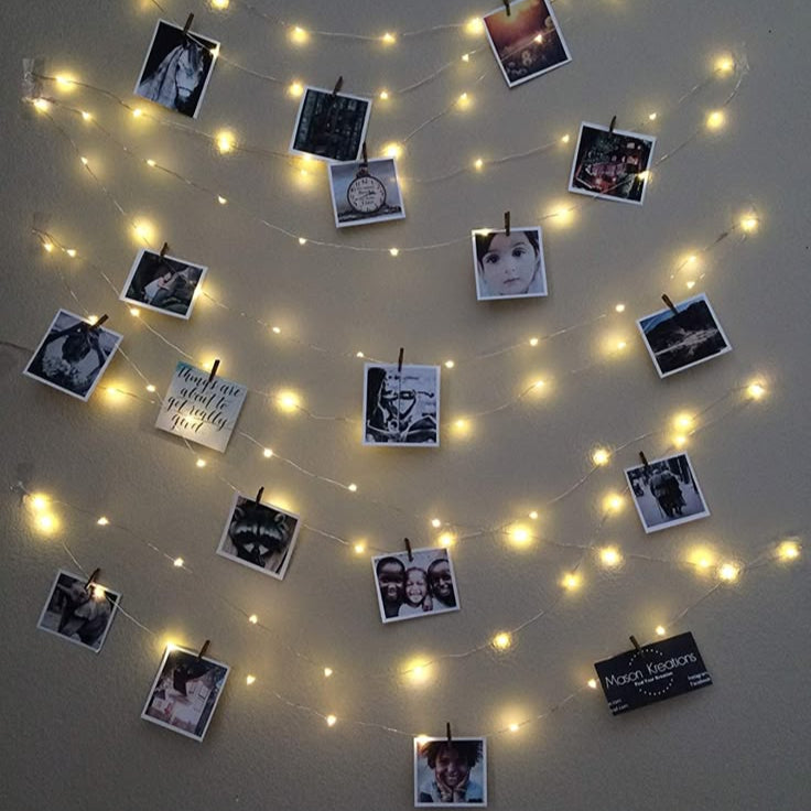 Polaroids with Clips & Fairy Lights