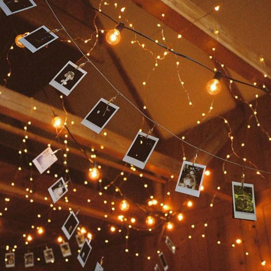 Polaroids with Clips & Fairy Lights